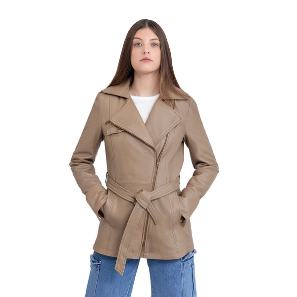 Traci Leather Trench Coat