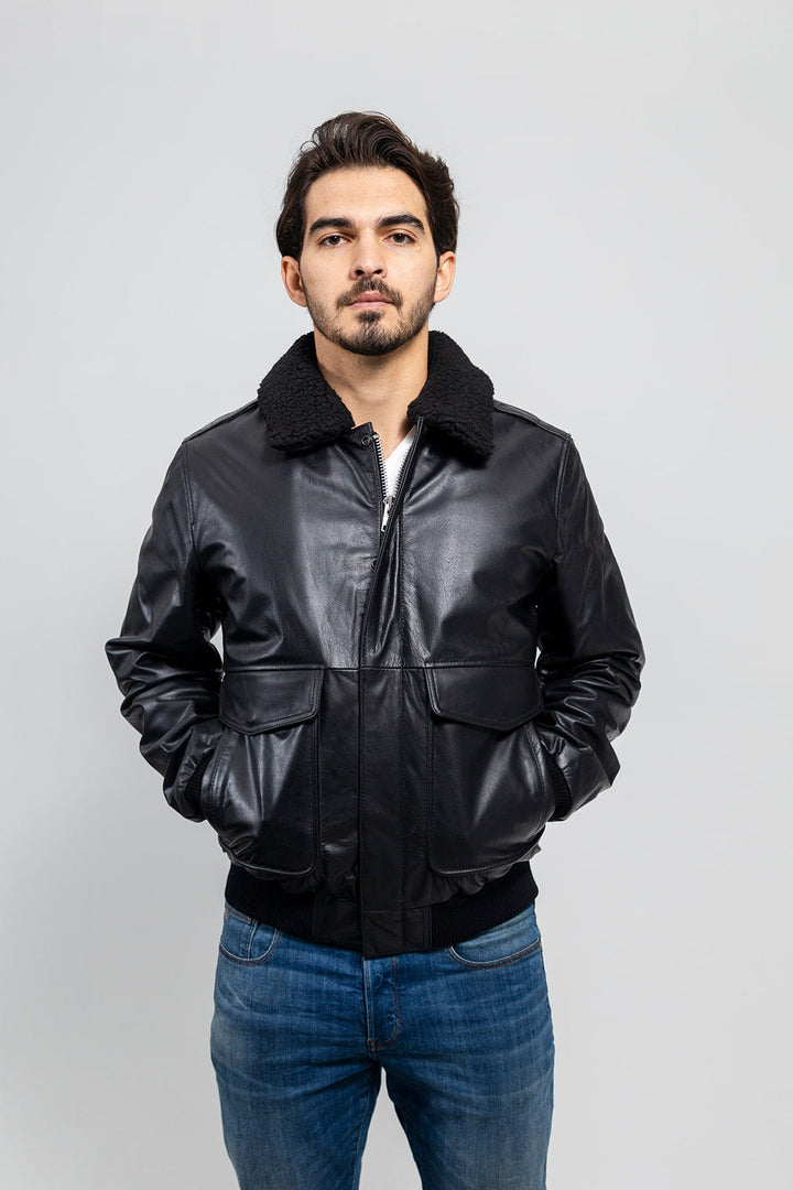 Bomber Men's Fashion Leather Jacket Men's Bomber Jacket Whet Blu NYC